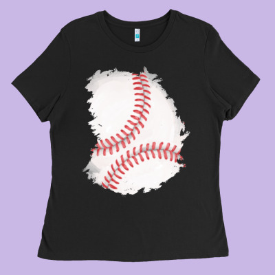 Baseball Patch Ladies Tee Designed By Adodesignshop