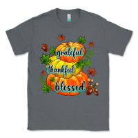 Charcoal Heather grateful thankful blessed Classic Tee - MaliasSmallBusiness