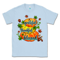 Dusty Blue grateful thankful blessed Classic Tee - MaliasSmallBusiness