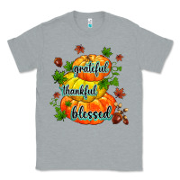 Heather Grey grateful thankful blessed Classic Tee - MaliasSmallBusiness