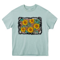Arona leather sunflower background Heavy Core Tee - AdoDesignShop