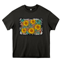 Asphalt leather sunflower background Heavy Core Tee - AdoDesignShop