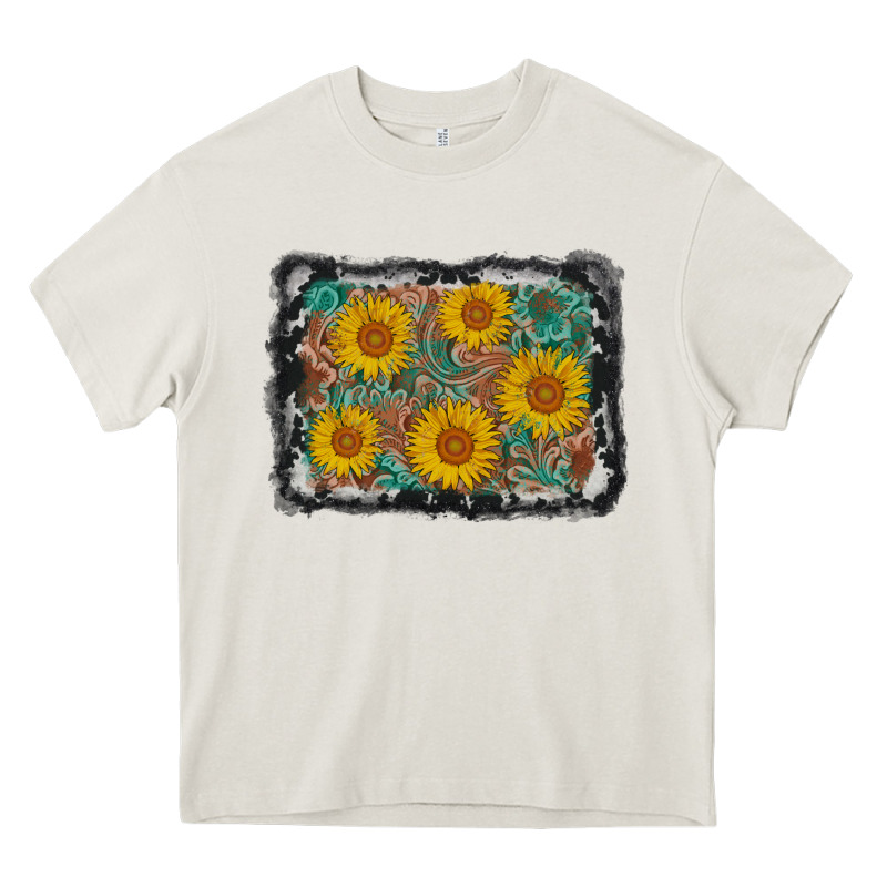 Leather Sunflower Background Heavy Core Tee by AdoDesignShop | Teevron