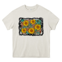 Cream leather sunflower background Heavy Core Tee - AdoDesignShop