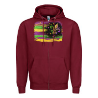 Burgundy mardi gras flag Zipper Hoodie - CowGirlArtShop