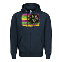 Navy mardi gras flag Zipper Hoodie - CowGirlArtShop