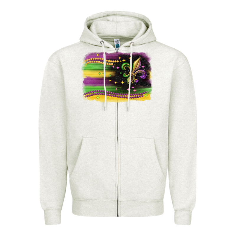 Mardi Gras Flag Zipper Hoodie by CowGirlArtShop | Teevron