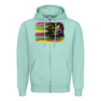 Seafoam mardi gras flag Zipper Hoodie - CowGirlArtShop
