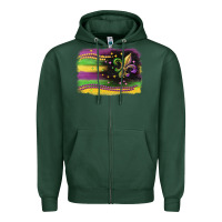 Sports Green mardi gras flag Zipper Hoodie - CowGirlArtShop