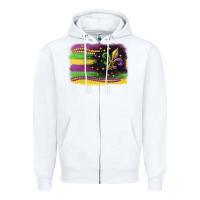 White mardi gras flag Zipper Hoodie - CowGirlArtShop