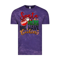 Cloud Purple Santa here we have cookies Vintage Tee - NancyCooperArtShop