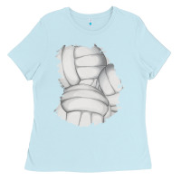 Baby Blue 2 volleyball patch Ladies Tee - AdoDesignShop