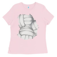 Bubblegum Pink 2 volleyball patch Ladies Tee - AdoDesignShop