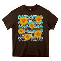 Chocolate Brown sunflower western seamless Heavy Core Tee - AdoDesignShop
