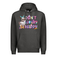 Charcoal Heather Don't worry be happy Easter Premium Hoodie - CowGirlArtShop