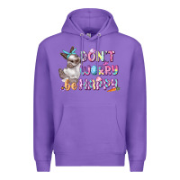 Purple Don't worry be happy Easter Premium Hoodie - CowGirlArtShop