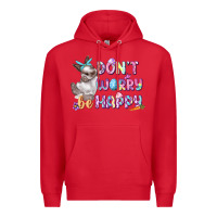Red Don't worry be happy Easter Premium Hoodie - CowGirlArtShop