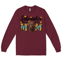 Burgundy western labrador mom Long Sleeve Tee - RanaPortraitStore