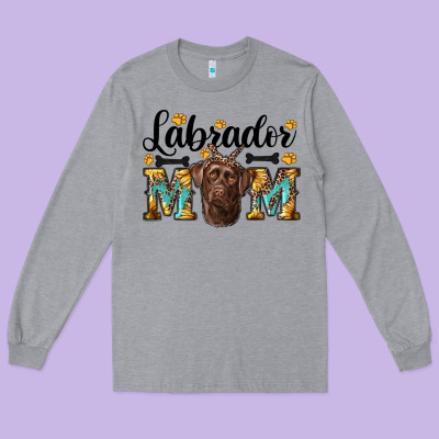 Western Labrador Mom Long Sleeve Tee Designed By Ranaportraitstore