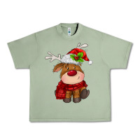 Oil Green christmas baby deer Urban Heavy Tee - MaliasSmallBusiness