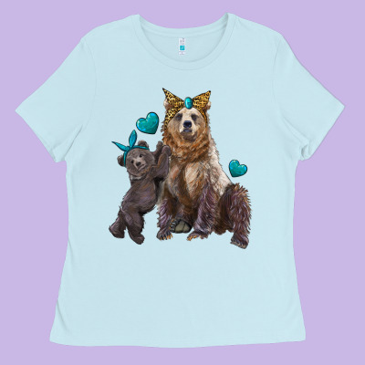 Mama Bear And Baby Bear Ladies Tee Designed By Artiststas