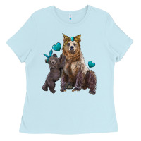 Baby Blue mama bear and baby bear Ladies Tee - Artiststas
