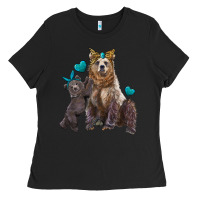 Black mama bear and baby bear Ladies Tee - Artiststas