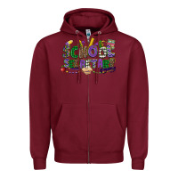 Burgundy school secretary mardi gras Zipper Hoodie - CowGirlArtShop