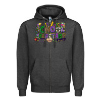 Charcoal Heather school secretary mardi gras Zipper Hoodie - CowGirlArtShop