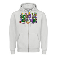Dove Grey school secretary mardi gras Zipper Hoodie - CowGirlArtShop