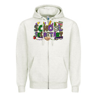 Oatmeal Heather school secretary mardi gras Zipper Hoodie - CowGirlArtShop