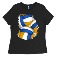 Black volleyball patch Ladies Tee - AdoDesignShop
