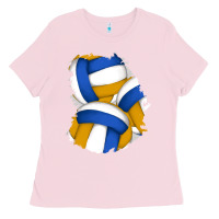 Bubblegum Pink volleyball patch Ladies Tee - AdoDesignShop