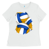 White volleyball patch Ladies Tee - AdoDesignShop
