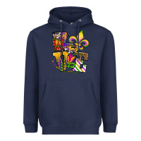 Navy louisiana map love Heavyweight Hoodie - OliviaCreatesArt