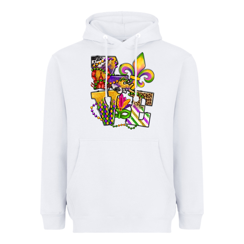 Louisiana Map Love Heavyweight Hoodie by OliviaCreatesArt | Teevron