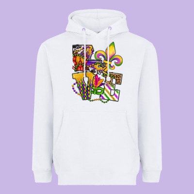 Louisiana Map Love Heavyweight Hoodie Designed By Oliviacreatesart