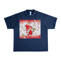 Navy candy cane gnome Urban Heavy Tee - MaliasSmallBusiness