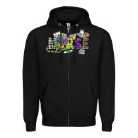 Black nurse mardi gras Zipper Hoodie - CowGirlArtShop