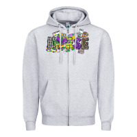 Heather Grey nurse mardi gras Zipper Hoodie - CowGirlArtShop