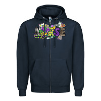 Navy nurse mardi gras Zipper Hoodie - CowGirlArtShop