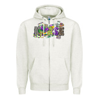 Oatmeal Heather nurse mardi gras Zipper Hoodie - CowGirlArtShop