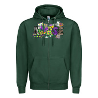 Sports Green nurse mardi gras Zipper Hoodie - CowGirlArtShop