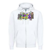 White nurse mardi gras Zipper Hoodie - CowGirlArtShop