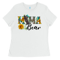 White blue mama bear with cute bear Ladies Tee - Artiststas