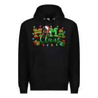 Black Mama claus christmas lights and gifts mother's day Premium Hoodie - HowdyJamesFarm