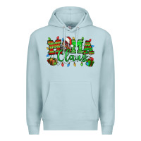 Blue Mist Mama claus christmas lights and gifts mother's day Premium Hoodie - HowdyJamesFarm