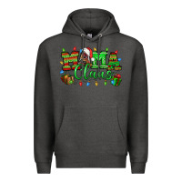 Charcoal Heather Mama claus christmas lights and gifts mother's day Premium Hoodie - HowdyJamesFarm