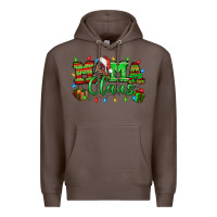 Coffee Mama claus christmas lights and gifts mother's day Premium Hoodie - HowdyJamesFarm