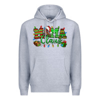 Heather Grey Mama claus christmas lights and gifts mother's day Premium Hoodie - HowdyJamesFarm